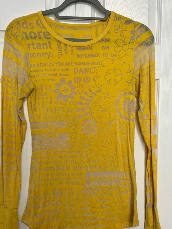 lululemon athletica Tops - lululemon athletica Yellow Long Sleeve Graphic Tee